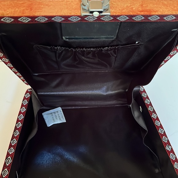 RARE WOODEN BAG Hand Painting By Michel René Artist. Authentic Vintage - Picture 11 of 11